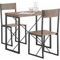 SoBuy Dining Set - Dining Table & 2 Chairs, Modern Industrial Design Furniture,OGT19-N