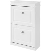 SoBuy 2 Drawers Shoe Cabinet Shoe Rack Shoe Storage Cupboard Organizer Unit, FSR78-W