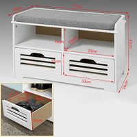 SoBuy Hallway Furniture Set,Shoe Storage Bench and Wall Cabinet Rack,FSR36-K-W+FRG48-W