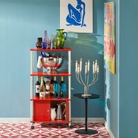 SoBuy Kitchen Storage Cabinet, Kitchen Cart, Microwave Shelf, FRG12-R, Red
