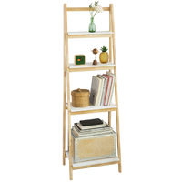 SoBuy 4 Tiers Folding Ladder Wall Shelf,Storage Display Rack Unit, FRG162-N