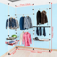 SoBuy Telescopic Wardrobe Organiser Adjustable Size Of Clothes Rack, FRG38