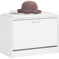 SoBuy Shoe Storage Bench, Shoe Cabinet with Removable Cushioned Seat,FSR16-W