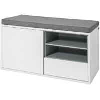 SoBuy Hallway Shoe Storage Bench Cabinet with Cushion, FSR37-W