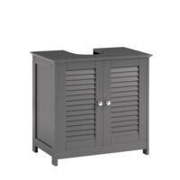 SoBuy Under Sink Cabinet Bathroom Vanity Unit Bathroom Storage Cabinet with Double Shutter Doors, Suitable for Pedestal Sinks,FRG237-II-DG