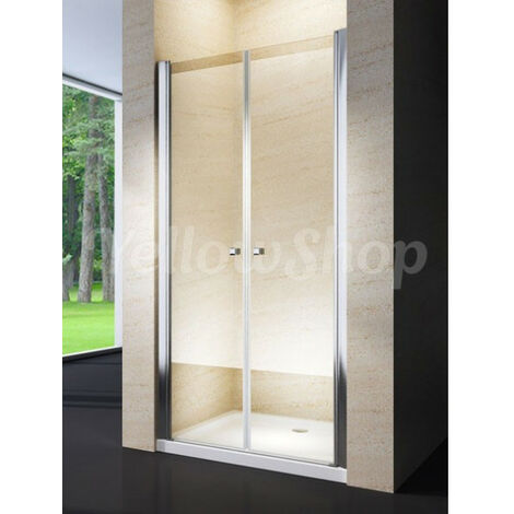 Porta doccia saloon cristallo 6mm trasparente alluminio cromo h.190cm AGNES 100cm 98/102 