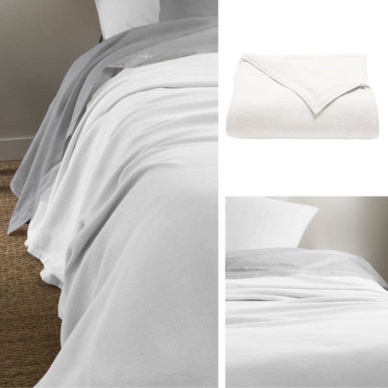 Couverture polaire 240x260 cm 100% Polyester 350 g/m2 TEDDY Blanc