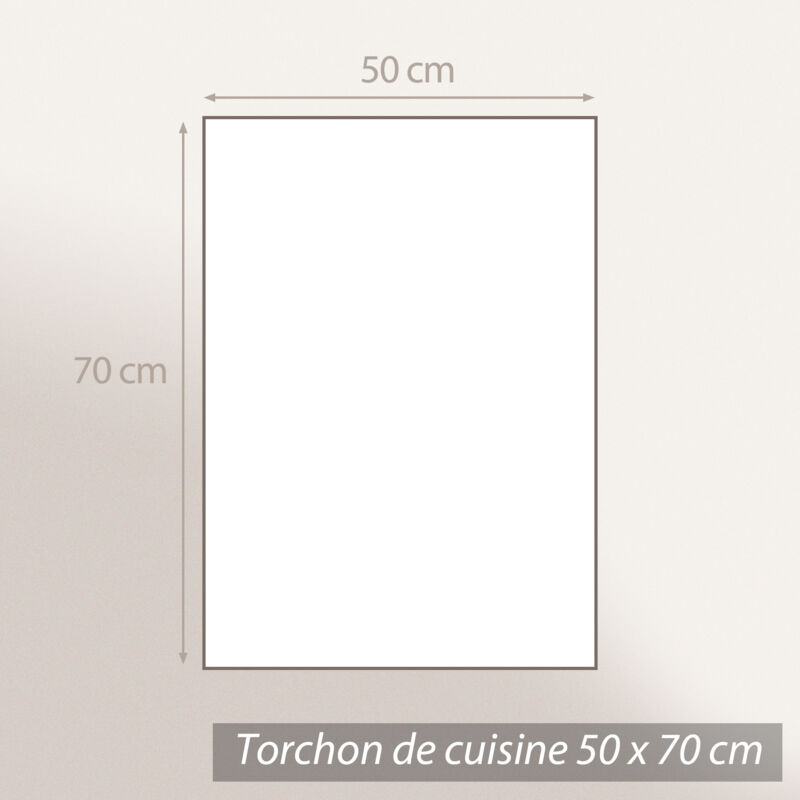 Lot de 2 torchons de cuisine toile 100% coton SKI 50x70 cm