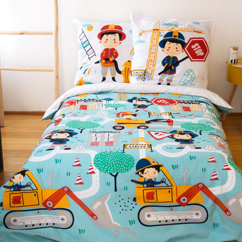 Parure de lit réversible Disney Mickey et Minnie qui se tiennent les mains  - 140 cm x 200 cm