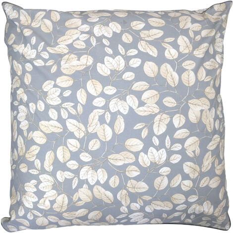 Taie d'oreiller percale de coton LISON GRIS 65x65 cm (1/5)