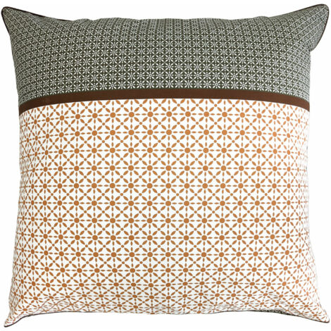 Taie d'oreiller percale de coton GABIN ÉPICE 65x65 cm (1/5)