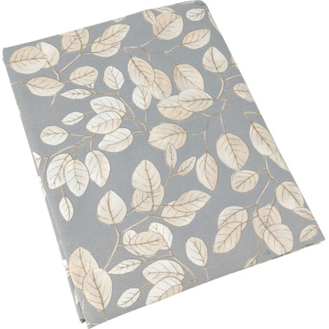 Drap plat percale de coton LISON GRIS 180x290 cm (1/5)