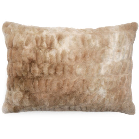 Coussin ZIBELINE en fausse fourrure sur les deux faces 55x75 cm (1/5)