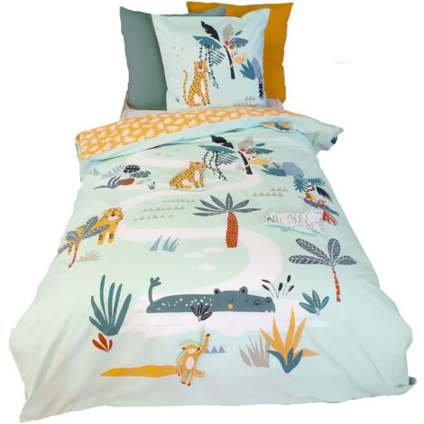 Meyco Baby Linge De Lit Animal - Housse De Couette 100% Coton Respirante 100x135 Cm Multicolore