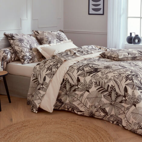 Parure de lit percale de coton ALBA Taie 65x65 cm 260x240 cm (1/5)