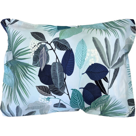 Taie d'oreiller percale de coton MOOREA PACIFIC bleu cobalt 50x70 cm (1/5)
