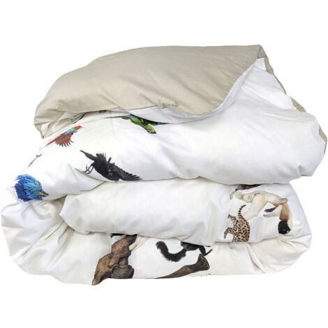 Housse de couette percale de coton NOÉ 200x200 cm (1/5)