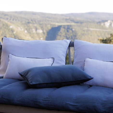 Housse de coussin PRELUDE en lin et coton 80x80 cm