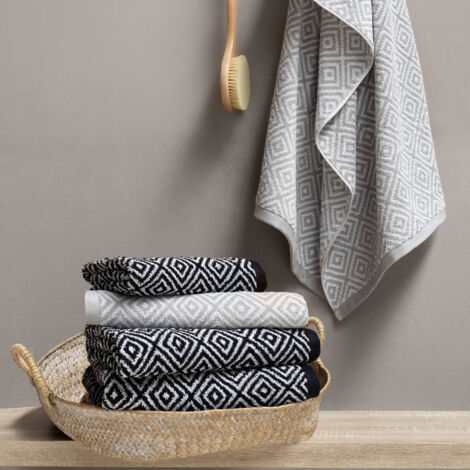 Schnoschi Serviette De Douche Personnalisée 70x140 Cm - 100% Coton Gris - Broderie Prénom Ou Texte - Made In Germany