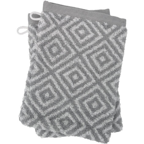Lot de 2 gants de toilette SYMETRIE coton Losanges (1/5)
