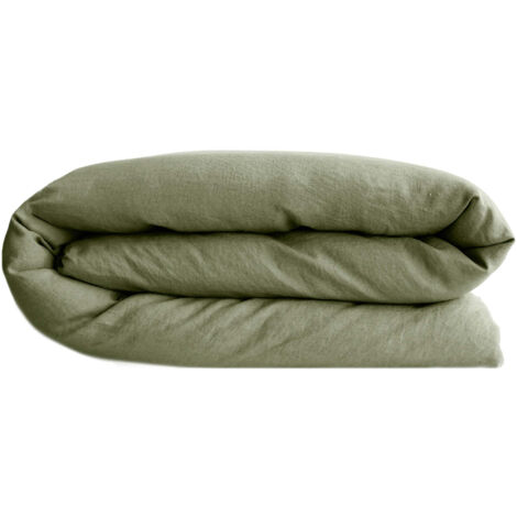 Housse de couette SONATE lin lavé froissé 240x220 cm (1/5)