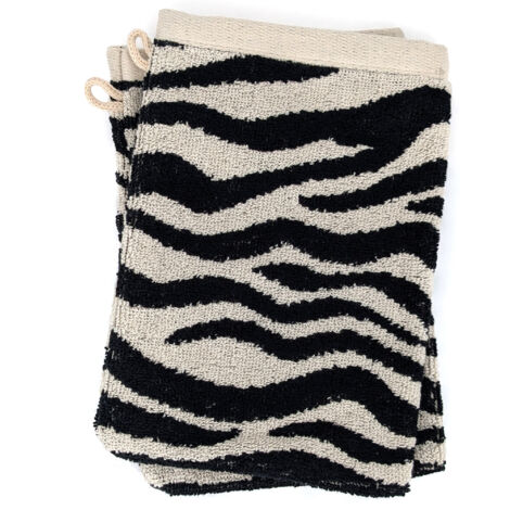 Lot de 2 gants de toilette absorbants coton ZEBRA beige
