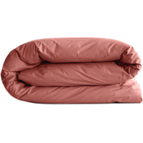 Housse de couette uni percale de coton MANOIR 280x240 cm (1/5)
