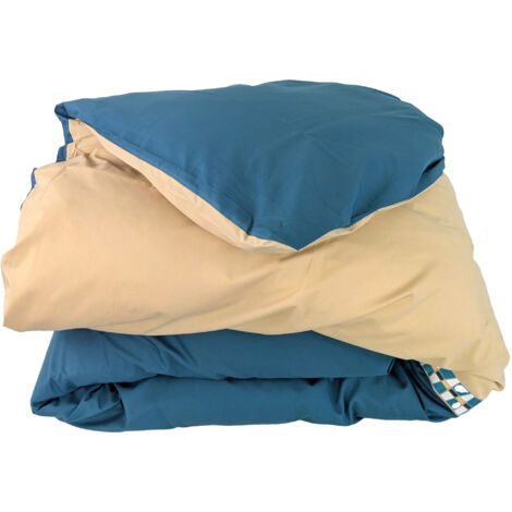 Housse de couette en percale de coton LINOA bleu cobalt 280x240 cm (1/5)