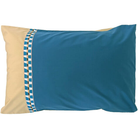 Taie d'oreiller en percale de coton LINOA bleu cobalt 50x70 cm (1/5)