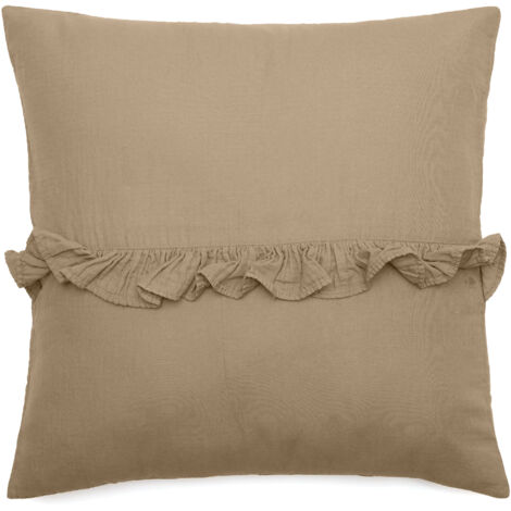 Housse de coussin collection ELZA Volant central 45x45 cm (1/5)