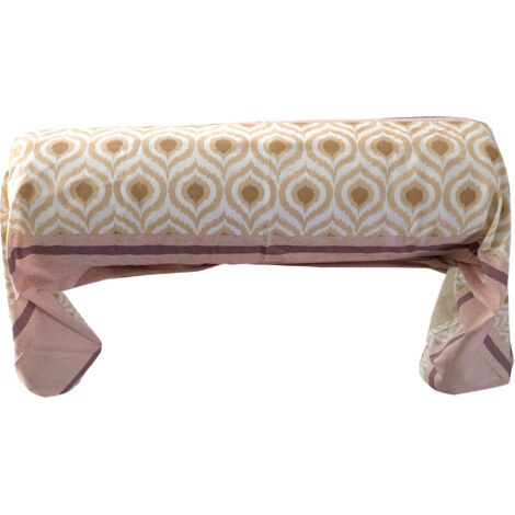 Taie de traversin 100% coton INOUK rose/beige 200x43 cm