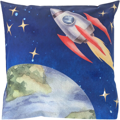 Taie d'oreiller 65x65 cm en percale de coton THOMAS bleu (1/5)