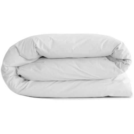 Housse de couette uni percale de coton MANOIR 280x240 cm (1/5)
