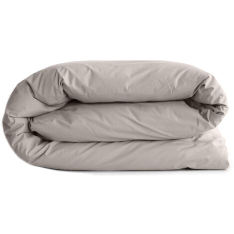 Housse de couette uni percale de coton MANOIR 280x240 cm (1/5)