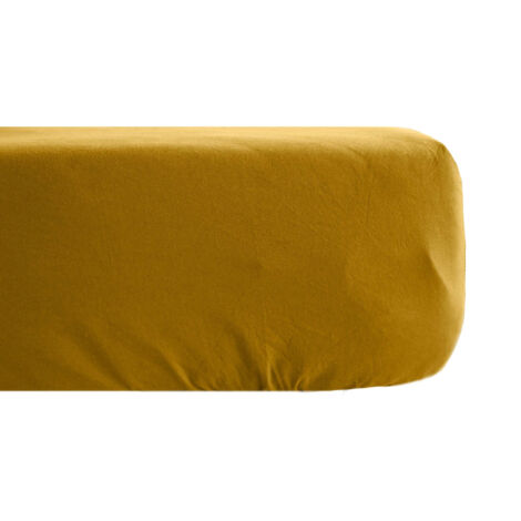 Drap housse uni percale de coton MANOIR Bonnet de 35 cm 90x190 cm (1/5)
