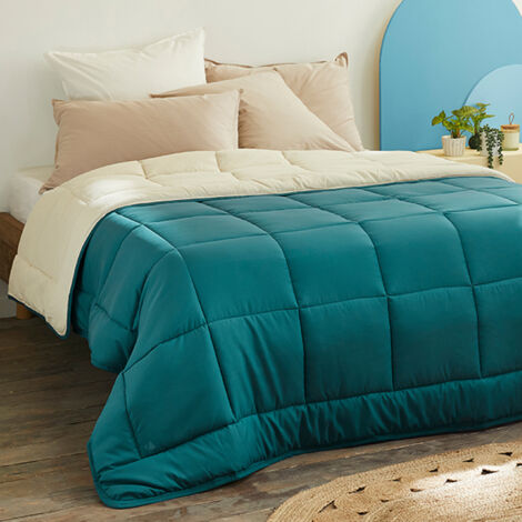 Couette polyester COCOON BICOLORE fibre creuse siliconée Chaud (hiver) 200x200 cm
