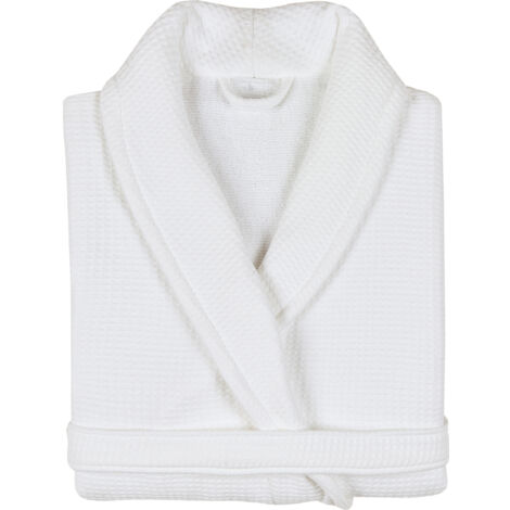 Peignoir nid d'abeille NATURAL col châle XL