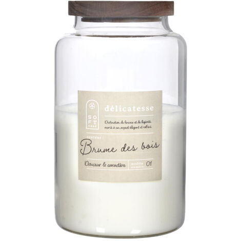 Bougie parfumée 3 mèches en coton DELICATESSE senteur brume des bois (1/2)
