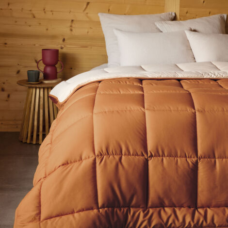 Couette polyester COCOON BICOLORE fibre creuse siliconée Chaud (hiver) 140x200 cm