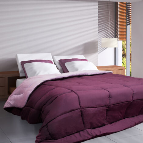 Couette polyester COCOON BICOLORE fibre creuse siliconée Chaud (hiver) 260x240 cm