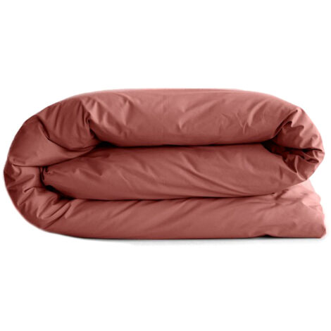 Housse de couette uni percale de coton MANOIR 140x200 cm (1/5)