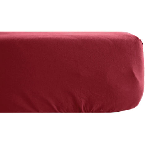 Drap housse uni percale de coton MANOIR Bonnet de 35 cm 180x200 cm (1/5)