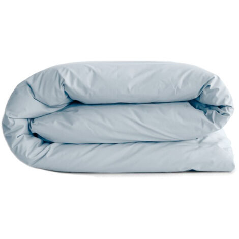 Housse de couette uni percale de coton MANOIR 260x240 cm (1/5)