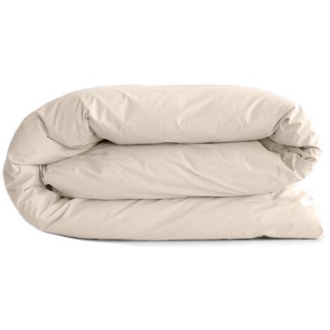 Housse de couette uni percale de coton MANOIR 200x200 cm (1/5)