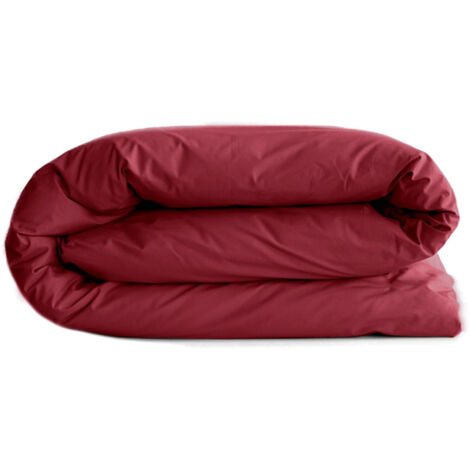 Housse de couette uni percale de coton MANOIR 140x200 cm (1/5)