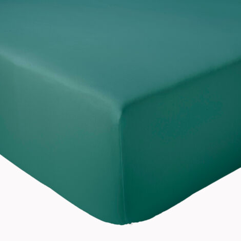 Drap housse en percale de coton uni PASSION PERCALE Bonnet de 30 cm 120x200 cm (1/5)
