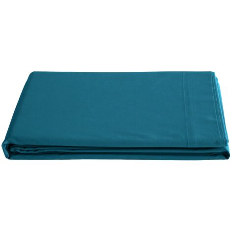 Drap plat uni percale de coton MANOIR 180x290 cm