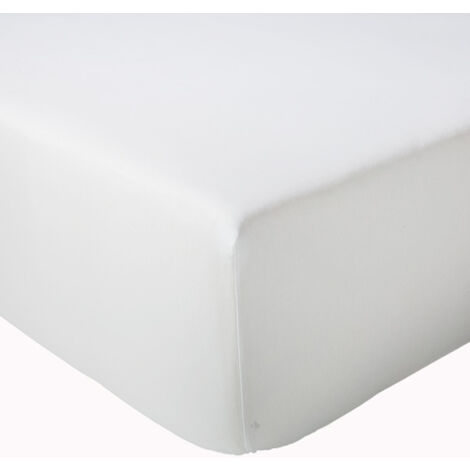 Drap housse en percale de coton uni PASSION PERCALE Bonnet de 30 cm 140x190 cm (1/5)