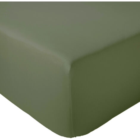 Drap housse en percale de coton uni PASSION PERCALE Bonnet de 30 cm 90x190 cm (1/5)