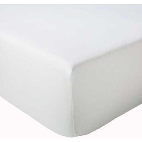 Drap housse en percale de coton uni PASSION PERCALE Bonnet de 30 cm 140x200 cm (1/5)